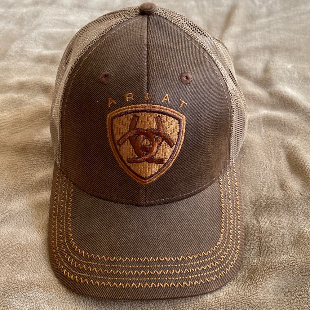 Ariat truckers hat with Velcro tab gently worn